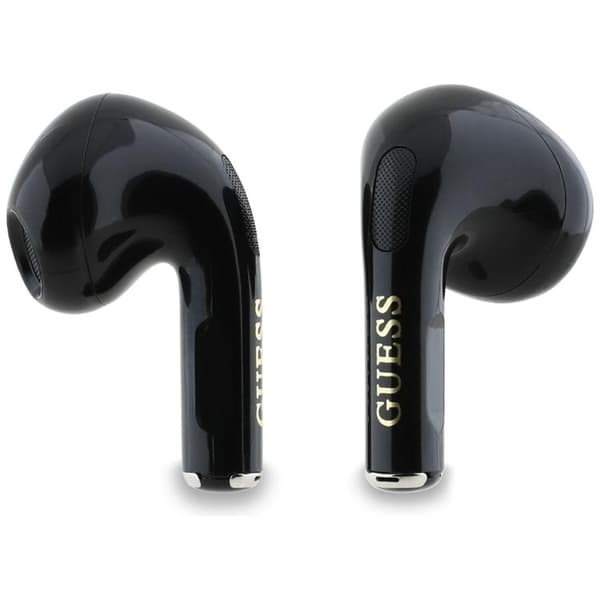 Guess TWS In-Ear Hörlurar Glossy Effect Printed Logo & Charm - Svart