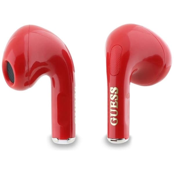 Guess TWS In-Ear Hörlurar Glossy Effect Printed Logo & Charm - Röd