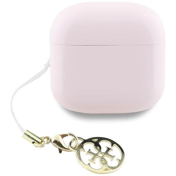 Guess TWS In-Ear Hörlurar Glossy Effect Printed Logo & Charm - Rosa