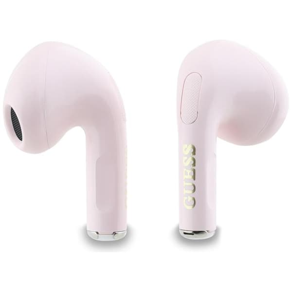 Guess TWS In-Ear Hörlurar Glossy Effect Printed Logo & Charm - Rosa