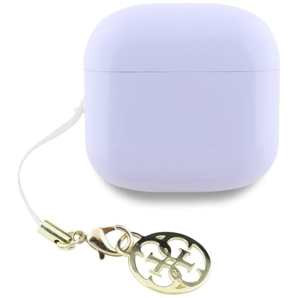 Guess TWS In-Ear Hörlurar Glossy Effect Printed Logo & Charm - Lavendel