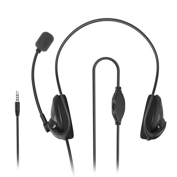 Hama NHS-P100 V2 On-Ear Kontorsheadset med 3,5mm-kontakt - Svart