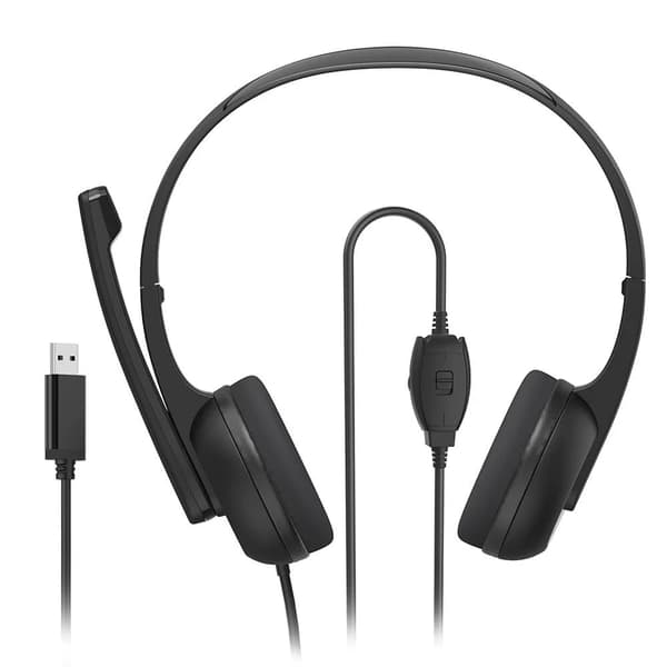 Hama HS-USB250 V2 On-Ear Office Headset med USB-stik - Svart