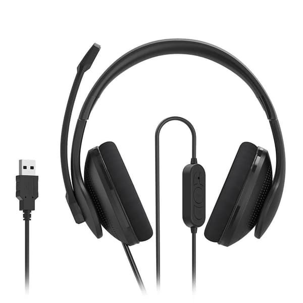Hama HS-USB300 V2 On-Ear Office Headset med USB-stik - Svart