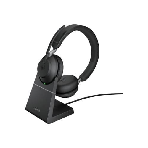 Jabra Evolve2 65 MS Stereo - headset - med laddningsställ
