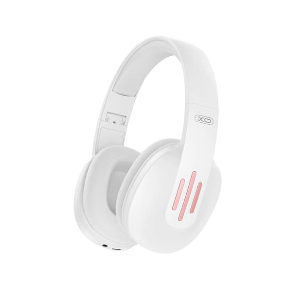 XO vikbart Bluetooth-headset med lång batteritid och mikrofon - Vit