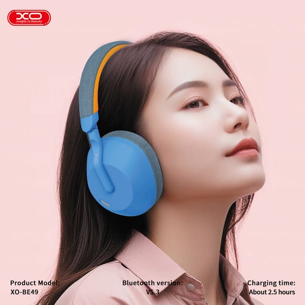 XO over-ear Bluetooth-kuulokkeet, joissa on ANC ja 36 tuntia soittoaikaa - Sininen