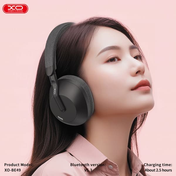 XO over-ear Bluetooth-hovedtelefoner med ANC og 36 timers spilletid - Svart