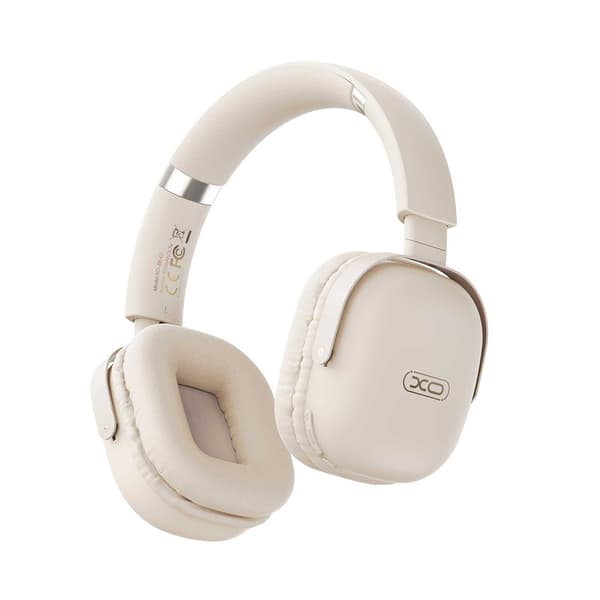XO over-ear Bluetooth-hovedtelefoner med 30 timers batterilevetid og komfortabelt design - Beige