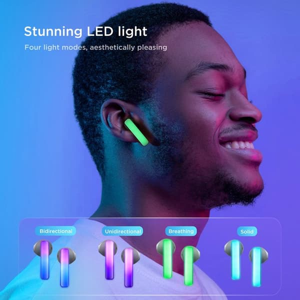 Joyroom TWS Trådlösa Hörlurar IceLens Series med LED-Lampor - Svart
