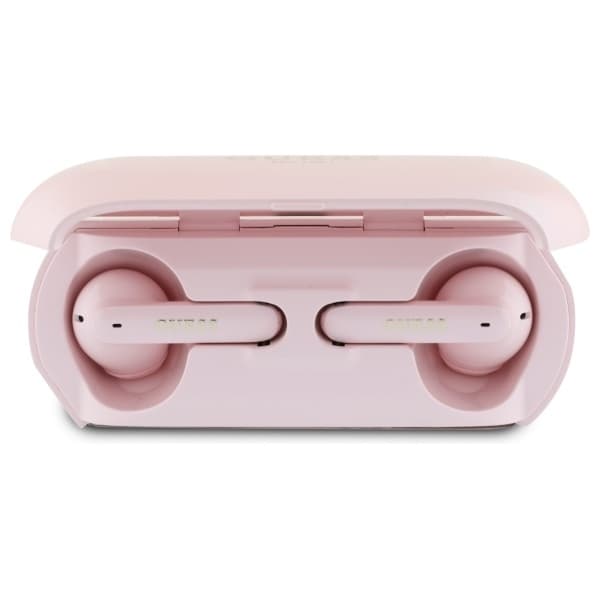 Guess TWS In-Ear Hörlurar Bluetooth Elongated Metalic Printed Logo - Rosa