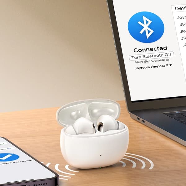 Joyroom TWS In-Ear Hörlurar Bluetooth 5.4 ANC ENC - Vit