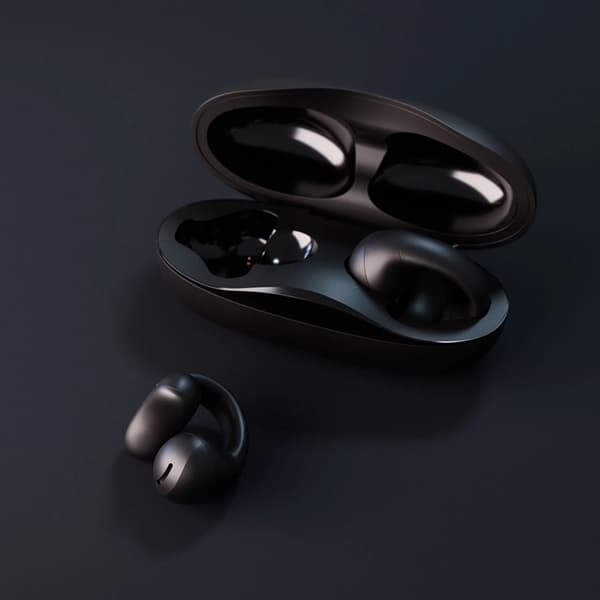 Happy Plugs TWS In-Ear Hörlurar Clip OWS - Svart