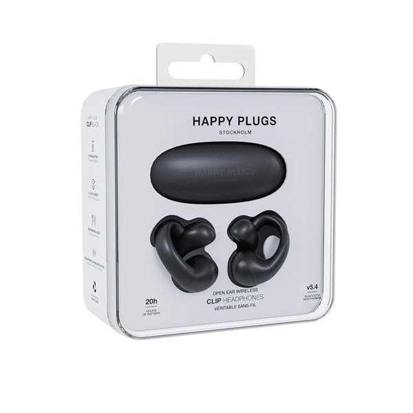 Happy Plugs TWS In-Ear Hörlurar Clip OWS - Svart