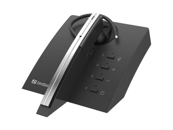 Sandberg 126-25 hörlurar/headset Trådlös öronkrok Kontor/callcenter Bluetooth Laddningsfodral Svart, Grå