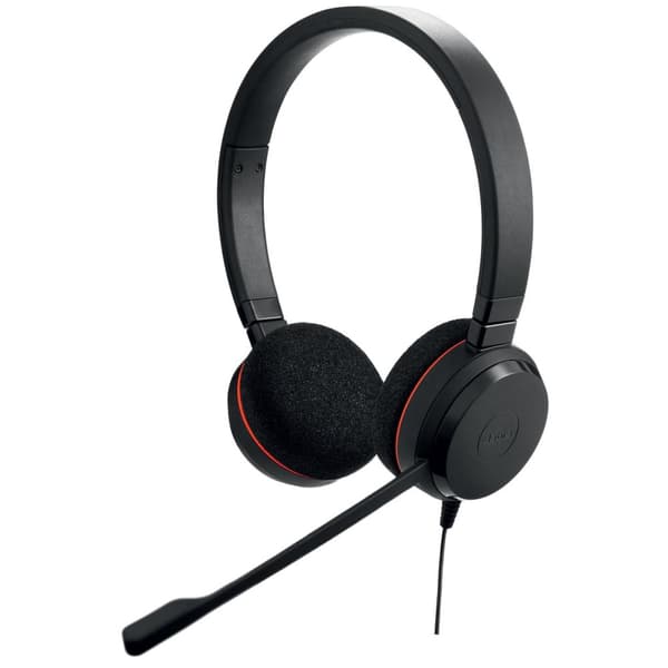 Jabra Evolve 20 MS Duo USB (hovedbøjle), USB-forbindelse med mute-knap og volumenkontrol på kablet/ certificeret til Microsoft (4999-823-109)