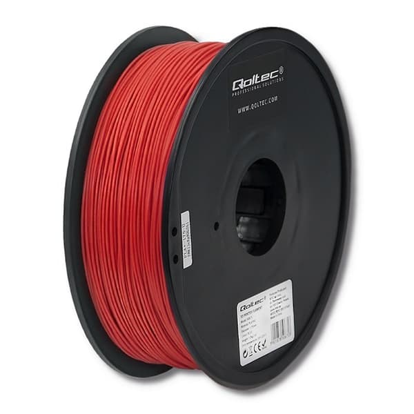 Qoltec 50674 3D-tulostusmateriaali Polymaitohappo (PLA) Punainen 1 kg