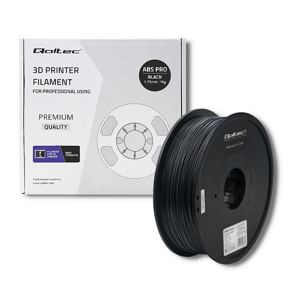 Qoltec 50677 3D-utskriftsmaterial ABS Svart 1 kg