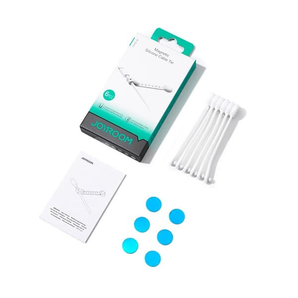 [6-Pack] Joyroom Silikon Buntband med Magnet - Vit
