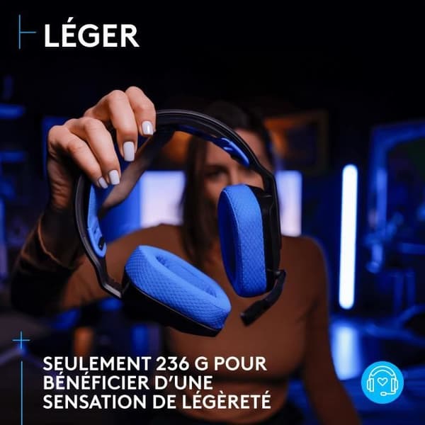 Gaming Headset - Trådløst - LOGITECH G - G535 LIGHTSPEED - PC & PS5 - Sort/Blå