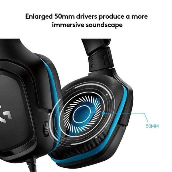 LOGITECH G432 Kablet Gaming Headset med 7.1 Surround Sound