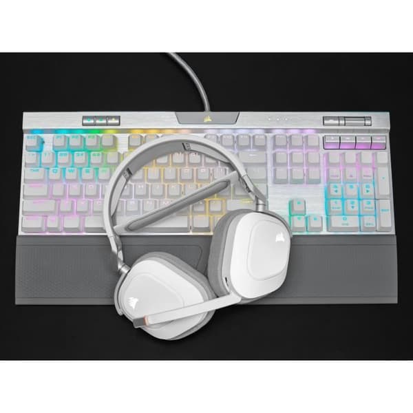 CORSAIR HS80 RGB Langattomat Pelikuulokkeet Valkoinen Dolby Atmos Ääni Monisuuntainen Mikrofoni