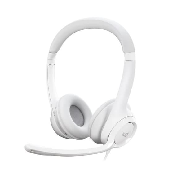 Kuulokemikrofoni - Langallinen - Logitech - H390 - Stereo, Sisäänrakennettu mikrofoni, Melunvaimennus - Valkoinen