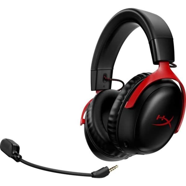 HyperX Cloud III trådlöst spelheadset - för PC och konsol - svart/röd