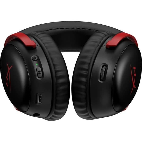 HyperX Cloud III trådlöst spelheadset - för PC och konsol - svart/röd