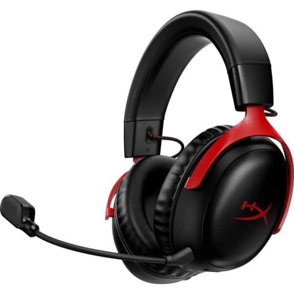 HyperX Cloud III trådlöst spelheadset - för PC och konsol - svart/röd