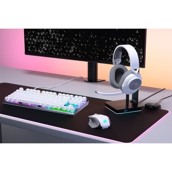 CORSAIR HS55 Trådlöst Gamingheadset - Dolby Audio 7.1 Surroundljud - Vit