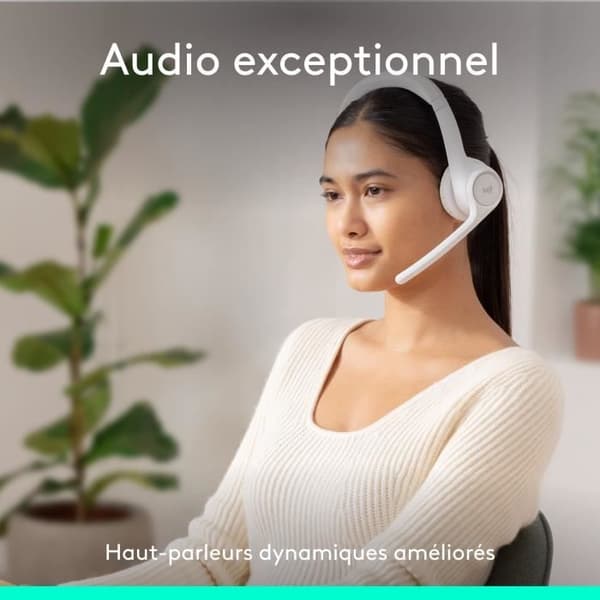 Logitech Zone 300 Trådlöst Bluetooth PC-headset med brusreducerande mikrofon - Vit