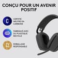 Miniatyrbild 5 av 6: Logitech Zone Vibe 100 PC Headset Lätt trådlöst headset med brusreducerande mikrofon – grafitgrå