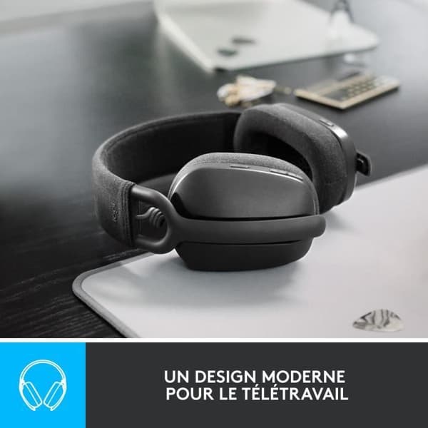 Logitech Zone Vibe 100 PC Headset Lätt trådlöst headset med brusreducerande mikrofon – grafitgrå