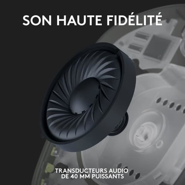 Logitech -G435 LIGHTSPEED trådløst gamingheadset - HVID - Let Bluetooth med indbygget mikrofon til Dolby Atmos, PC, PS4, PS5, mobil