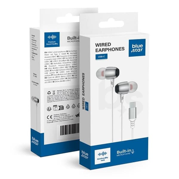Blue Star Trådbunden Hörlurar USB-C Mikrofon M09C - Vit