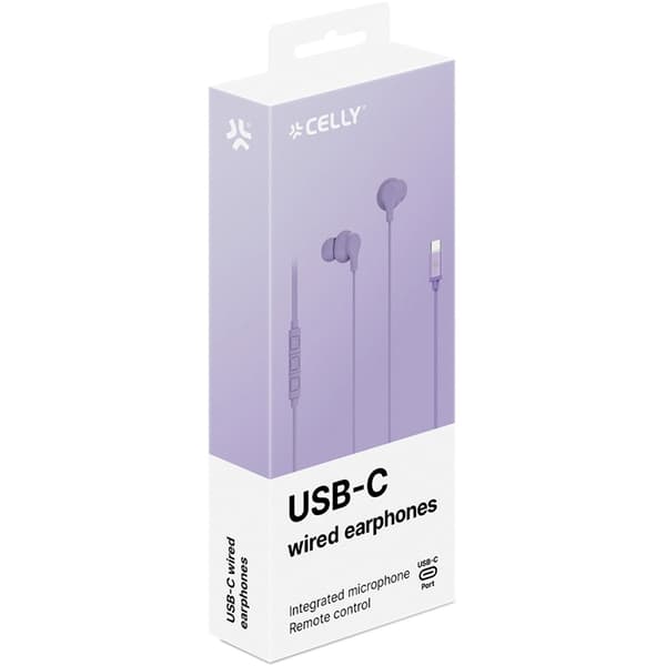 Celly Hörlurar In-Ear Kabel USB-C UP1600 - Lila