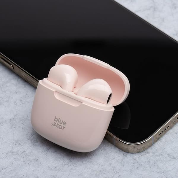 Blue Star Trådlösa In-Ear Hörlurar Bluetooth TWS FI7 - Rosa