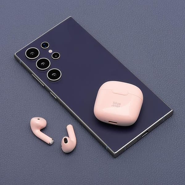 Blue Star Trådlösa In-Ear Hörlurar Bluetooth TWS FI7 - Rosa