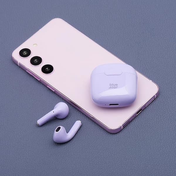 Blue Star Trådlösa In-Ear Hörlurar Bluetooth TWS FI7 - Lila