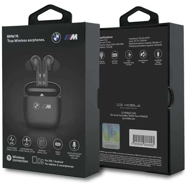 BMW TWS In-Ear Hörlurar Trådlösa ANC-ENC M Metal M Logo