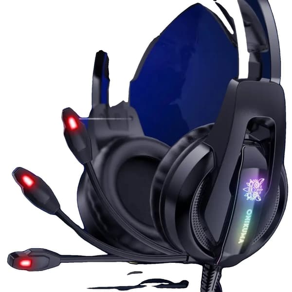 K16 LED Gaming Headset, Omnidirektionel Mikrofon, Støjreducerende,Sort