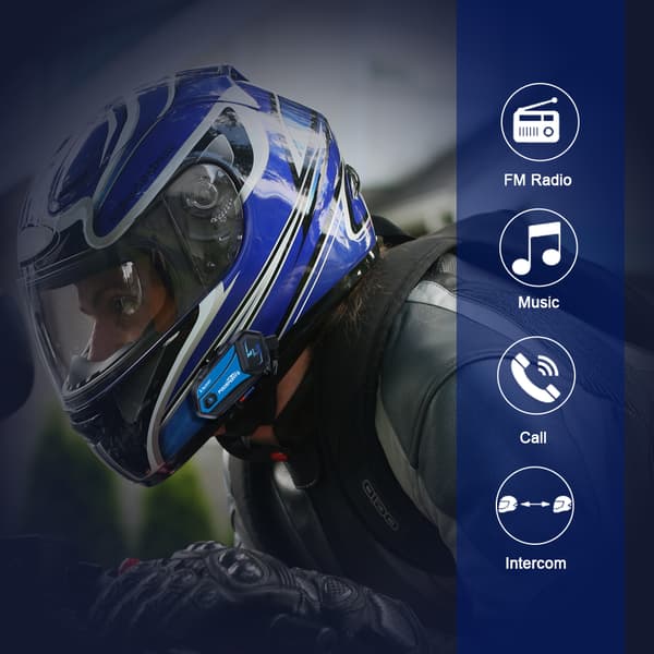 Motorcykelhjelm Headset, Trådløs Bluetooth Intercom, Musik Deling