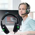 Miniatyrbild 1 av 6: Gamer PC-headset med mikrofon och stereoljud - svart/grönt -