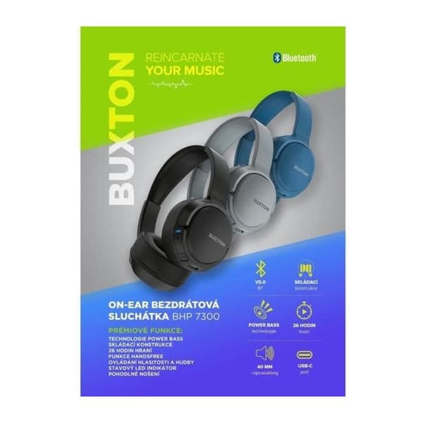 Trådlösa on-ear-hörlurar - Buxton - BHP 7300 SVART