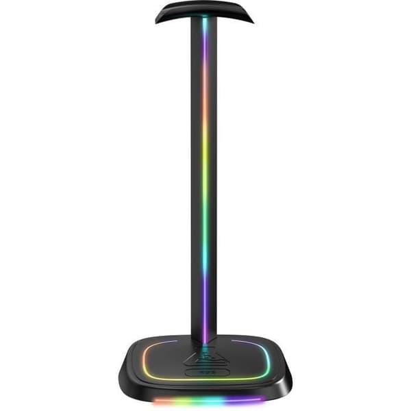 Stativ för gamingheadset - The G-Lab - K-STAND-NEON RGB - USB/USB-C HUB - Kabelansluten - RGB-belysning - Svart