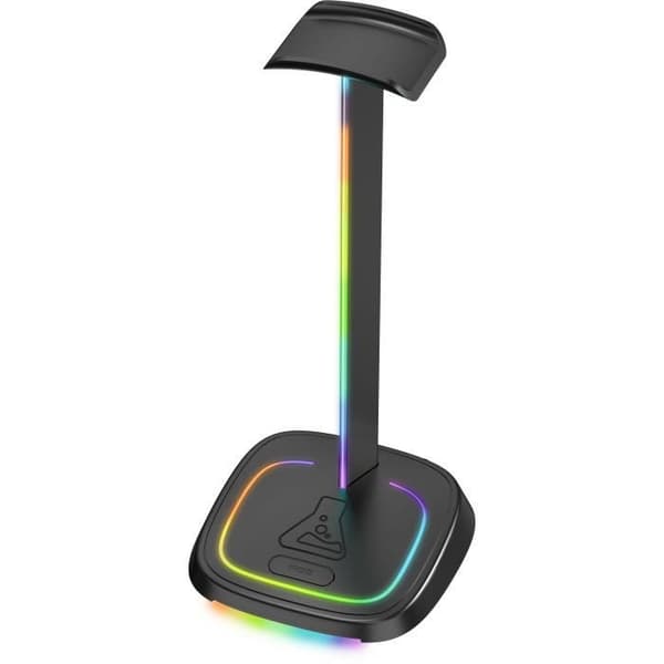 Stativ för gamingheadset - The G-Lab - K-STAND-NEON RGB - USB/USB-C HUB - Kabelansluten - RGB-belysning - Svart