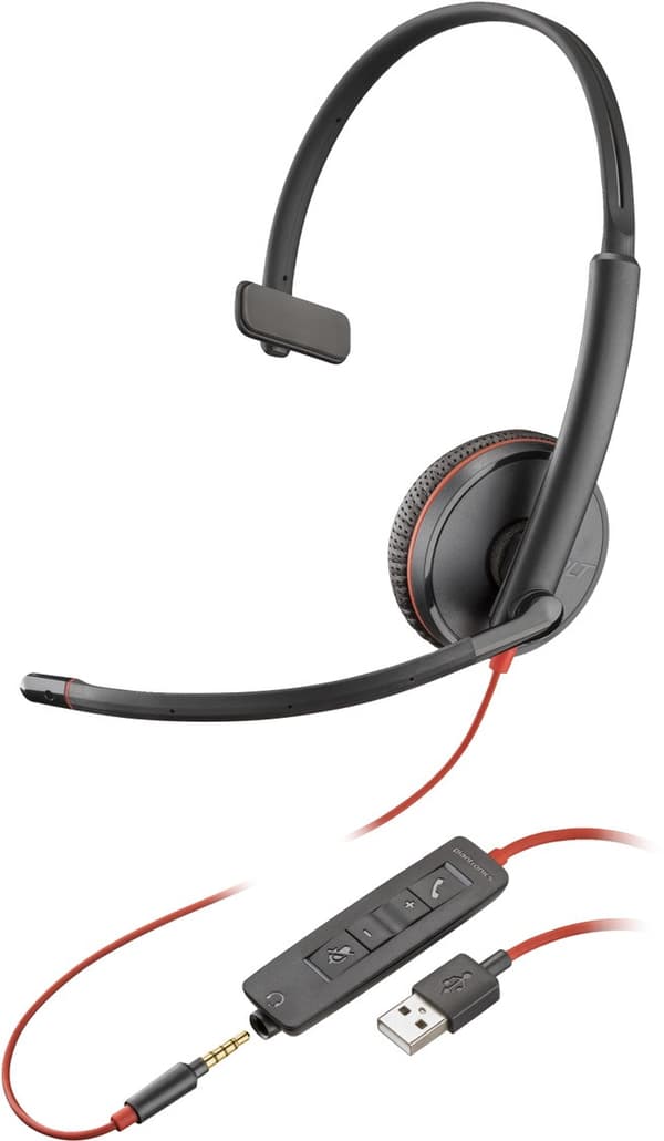 Poly Blackwire C3215 Headset Mono Black USB Type a 209746-22