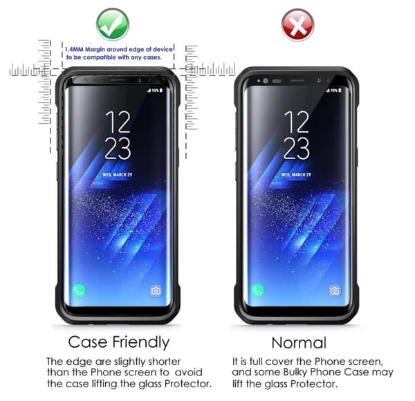 Samsung Galaxy S8+ Skärmskydd CASE-Friendly HuTech 2-PACK