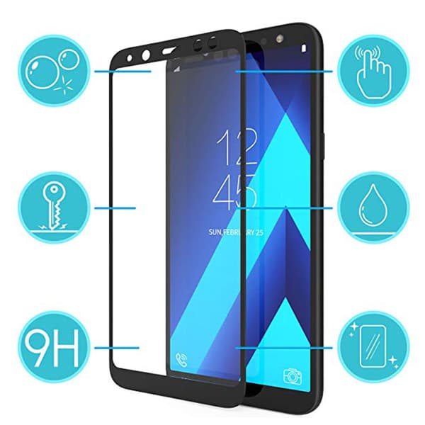 3-PACK Skärmskydd av HuTech i Fullfit-modell - Samsung Galaxy A6 Vit Vit
